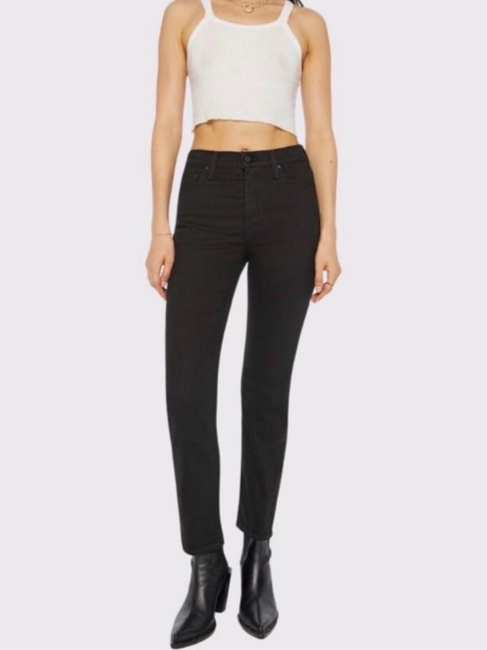 MOTHER The Tomcat Ankle Jeans - Black